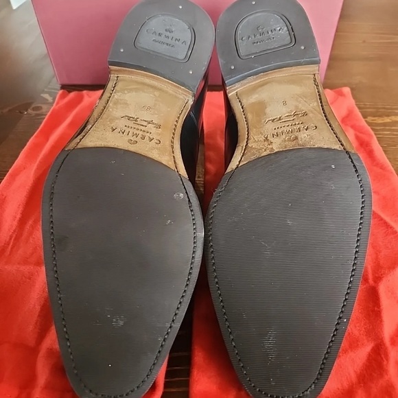 Black Carmina Cap Toe Oxfords 80201 Rain UK8 - Picture 3 of 4